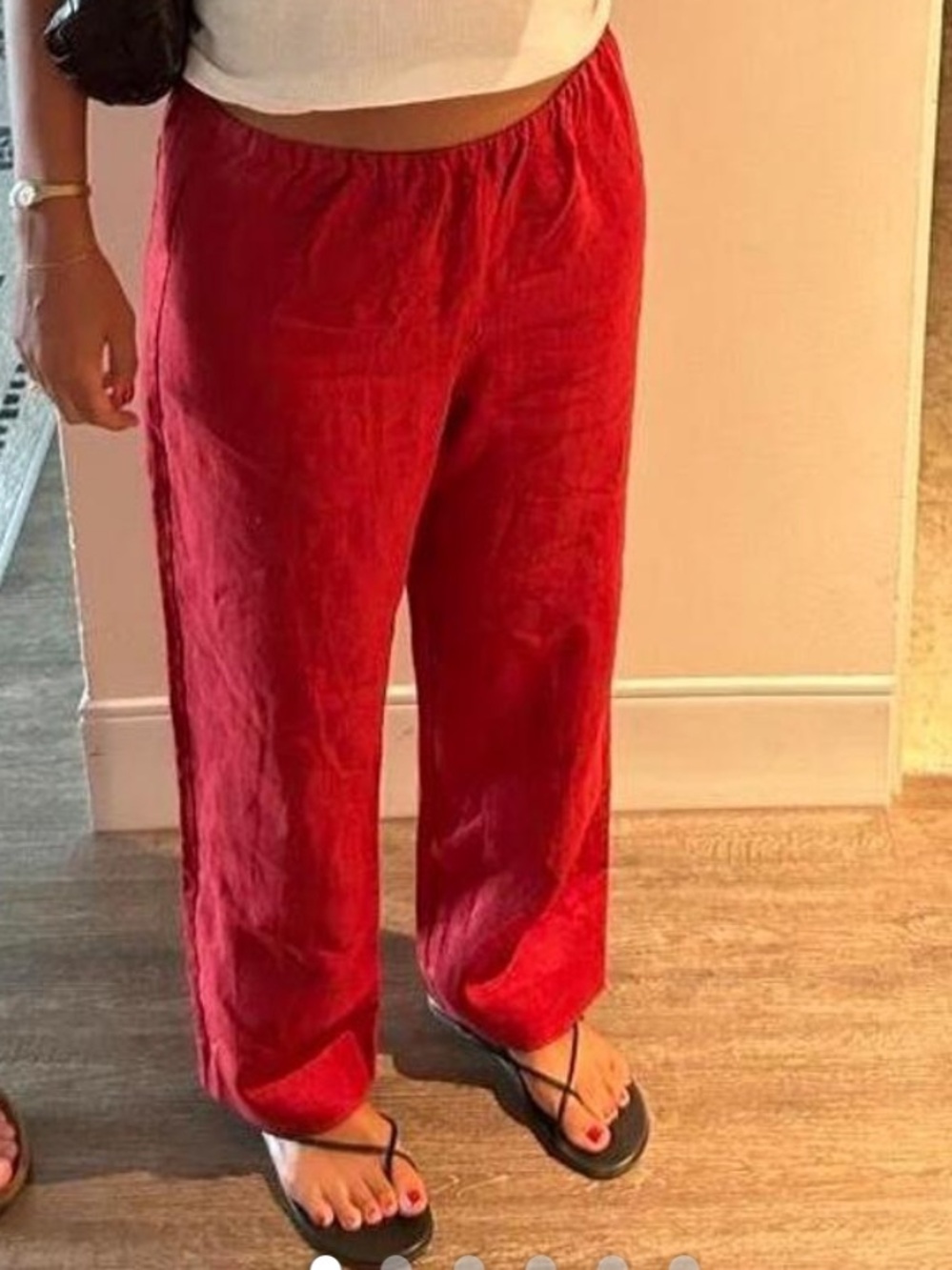 Reformation Red Linen Pants - Picture 2 of 5